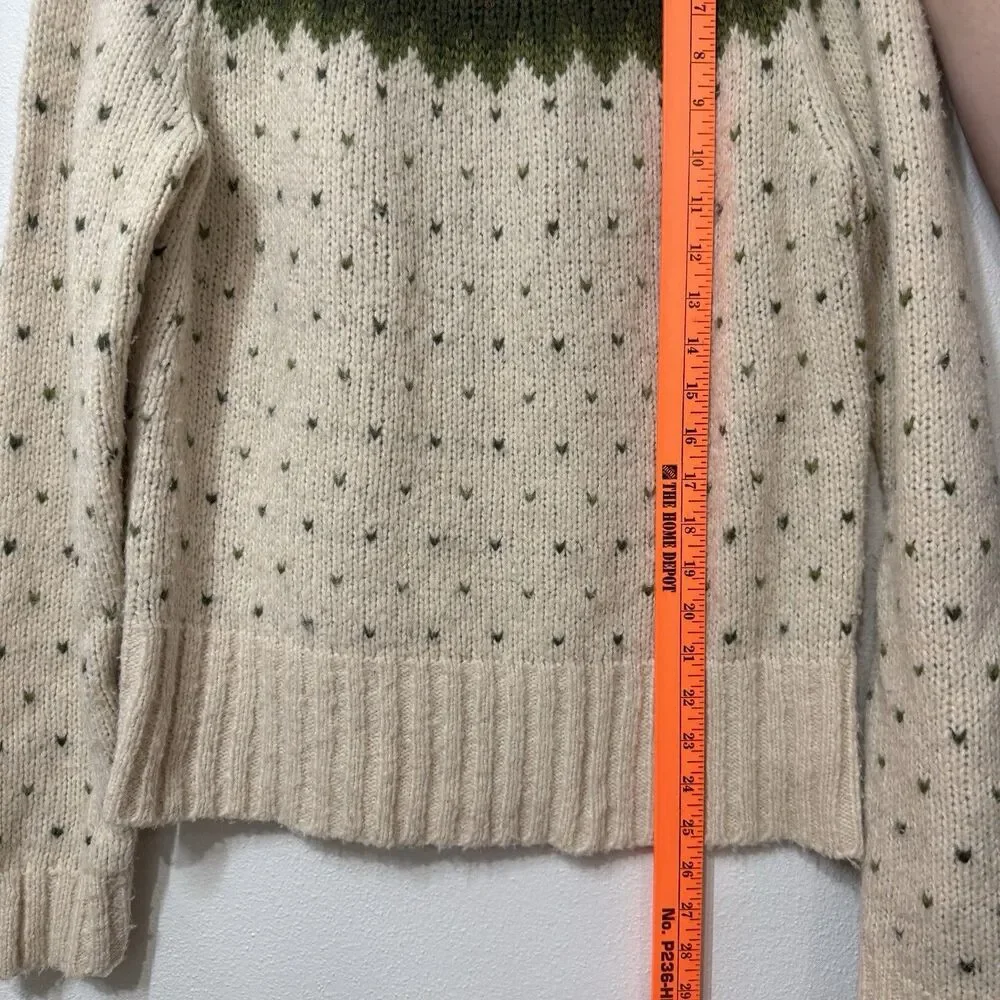 J Crew Women’s Fair Isle Turtleneck Pullover Sweater Lambswool Mohair Large